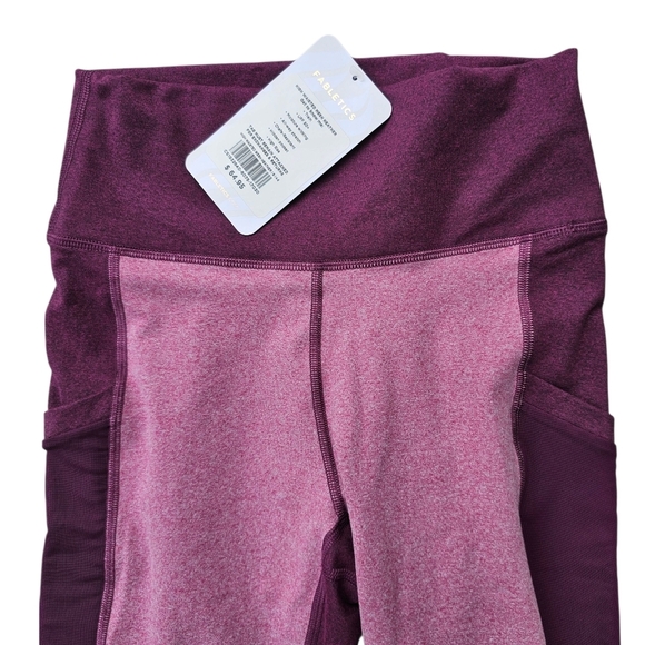 New Fabletics Two-Tone High Waisted Heather Leggings - Picture 5 of 10